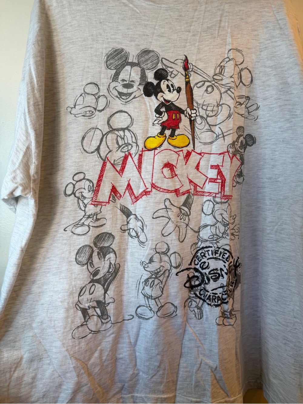 Vintage Disney Store Mickey Mouse Sketch Graphic Tee XXL USA Made Y2K - Picture 4 of 8